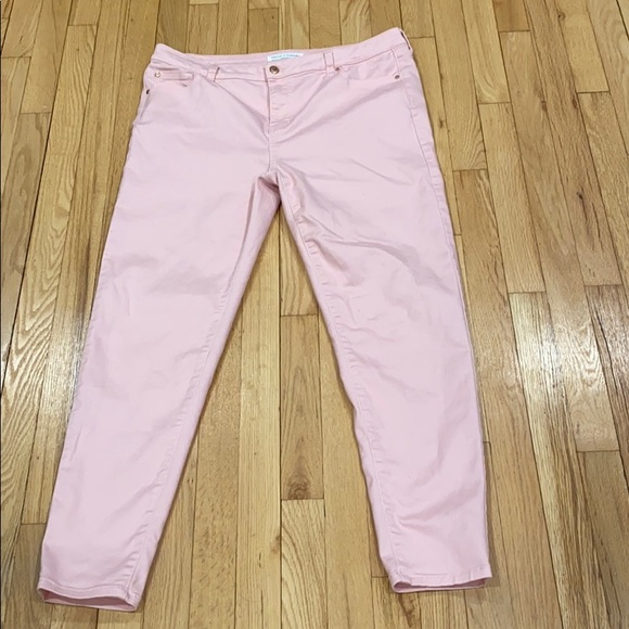 pink stretch jeans